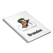 サイクリングモダンイラストレーションサイクリスト名前をカスタムする ノートブック (右側)