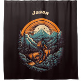 サイクリングライフ、カスタマイズ可能 シャワーカーテン (正面)