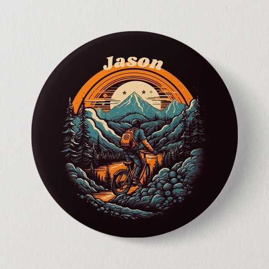 サイクリングライフ、カスタマイズ可能 缶バッジ (正面)