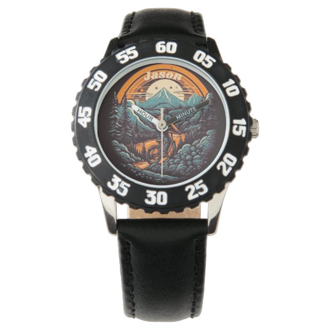 サイクリングライフ、カスタマイズ可能 腕時計 (正面)