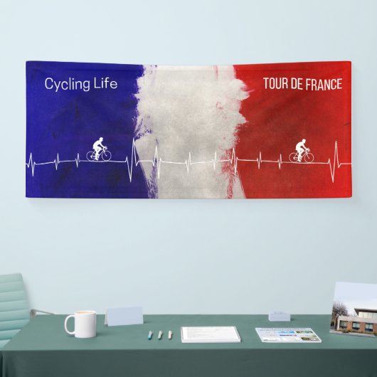 サイクリングライフ，ツアーデフランス 横断幕 (トレードショー)