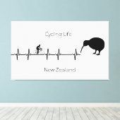サイクリングライフ、ニュージーランドのカスタマイズ可能 キャンバスプリント (インサイチュ (ウッドフロア))