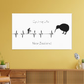 サイクリングライフ、ニュージーランドのカスタマイズ可能 キャンバスプリント (インサイチュ (リビング))