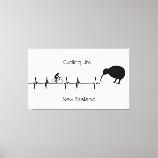 サイクリングライフ、ニュージーランドのカスタマイズ可能 キャンバスプリント (正面)