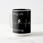 サイクリングライフ、ハートビートのカスタマイズ ツートーンマグカップ (正面左)