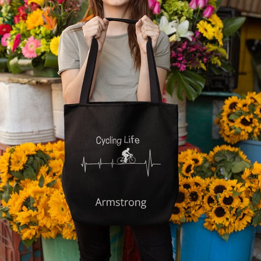 サイクリングライフ、ハートビートのカスタマイズ トートバッグ