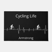 サイクリングライフ、ハートビートのカスタマイズ ドアマット (正面)