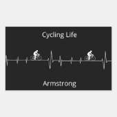 サイクリングライフ、ハートビートのカスタマイズ 長方形シール (正面)