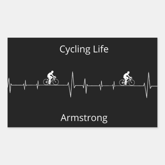 サイクリングライフ、ハートビートのカスタマイズ 長方形シール (正面)