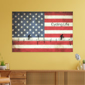 サイクリングライフ、星とストライプ キャンバスプリント (インサイチュ (リビング))