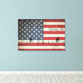 サイクリングライフ、星とストライプ キャンバスプリント (インサイチュ (ウッドフロア))