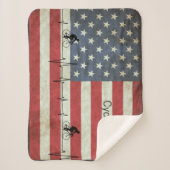 サイクリングライフ、星とストライプ シェルパブランケット (正面)