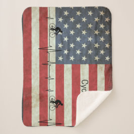 サイクリングライフ、星とストライプ シェルパブランケット