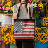 サイクリングライフ、星とストライプ トートバッグ