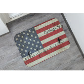 サイクリングライフ、星とストライプ バスマット