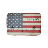 サイクリングライフ、星とストライプ バスマット (正面)