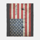 サイクリングライフ、星とストライプ フリースブランケット (正面)