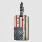 サイクリングライフ、星とストライプ ラゲッジタグ (正面縦)