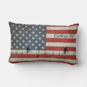 サイクリングライフ、星とストライプ ランバークッション (裏面)