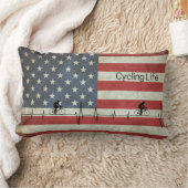 サイクリングライフ、星とストライプ ランバークッション (ブランケット)