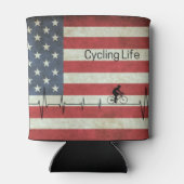 サイクリングライフ、星とストライプ 缶クーラー (裏面)