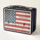 サイクリングライフ、星条旗 メタルランチボックス (裏面)