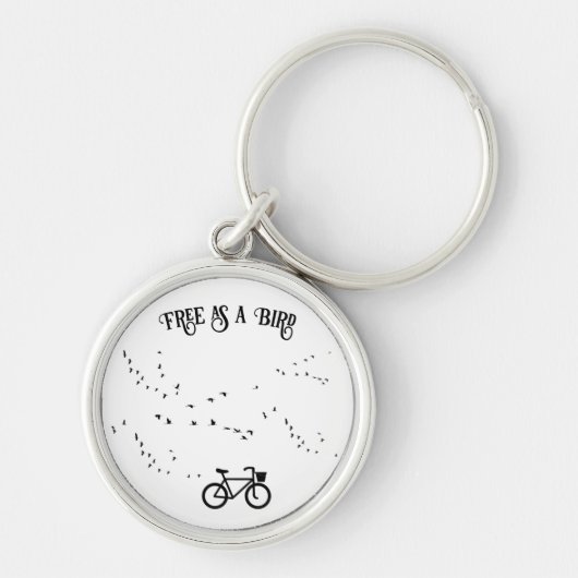 サイクリングライフ、鳥として自由にカスタマイズ可能 キーホルダー (正面)