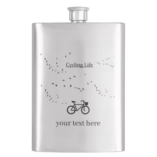 サイクリングライフ、鳥として自由にカスタマイズ可能 フラスク (正面)