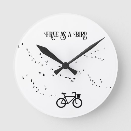 サイクリングライフ、鳥として自由にカスタマイズ可能 ラウンド壁時計 (正面)
