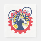 サイクリングリペアサイクリストナプキンス スタンダードランチョンナプキン (正面)