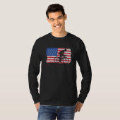 サイクリングロードバイクアメリカ国旗のサイクリスト Tシャツ (正面フル)
