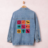 サイクリングヴィンテージ自転車パーツサイクリスト デニムジャケット (ハンガー)