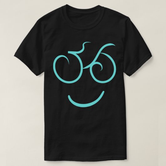 サイクリング微笑み自転車顔(2) Tシャツ (デザイン正面)