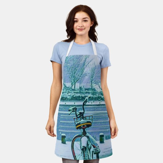 サイクリング恋人の贈り物 エプロン (着用した状態)