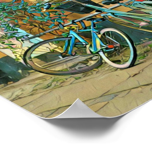 サイクリング恋人の贈り物 |サイクリング絵画ズ ポスター (角)