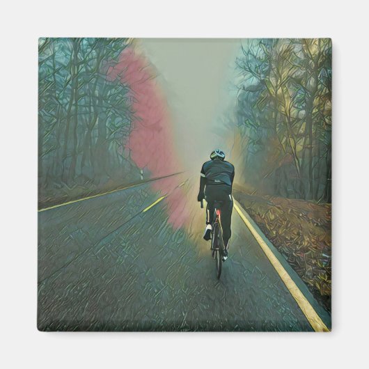 サイクリング恋人の贈り物 |サイクリング絵画ズ マグネット (正面)