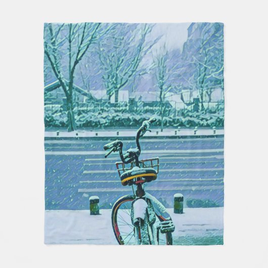 サイクリング恋人の贈り物 フリースブランケット (正面)
