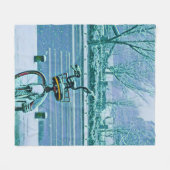 サイクリング恋人の贈り物 フリースブランケット (正面(横))
