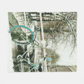 サイクリング恋人への贈り物 フリースブランケット (正面(横))
