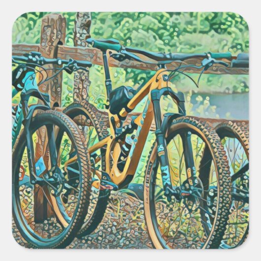 サイクリング恋人ギフト スクエアシール (正面)