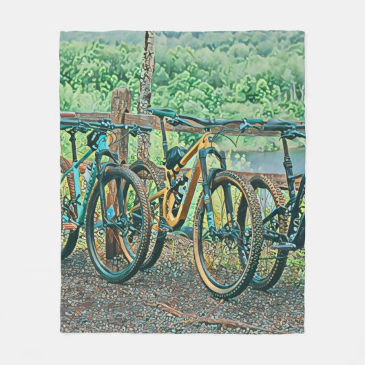 サイクリング恋人ギフト フリースブランケット (正面)