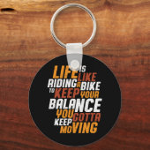 サイクリング感動的引用文ライフライディングバイクライフ キーホルダー (正面)