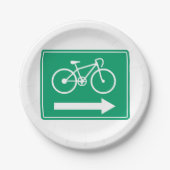 サイクリング方向矢印紙プレート ペーパープレート (正面)