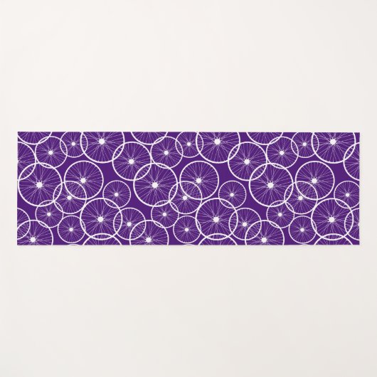 サイクリング柄の自転車の紫色の車輪 ヨガマット (正面(横))