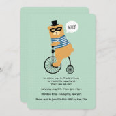 サイクリング熊のマスク招待状 招待状 (正面/裏面)