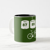 サイクリング燃料：水、スポーツ飲料、コーヒー ツートーンマグカップ (正面左)