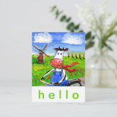 サイクリング牛 ポストカード (スタンド正面)