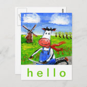 サイクリング牛 ポストカード (正面/裏面)