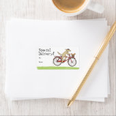 サイクリング犬とリスの友人ギフトラベル ラベル (インサイチュ)