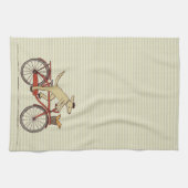 サイクリング犬とリスの友人 – おもしろい動物アート キッチンタオル (横)